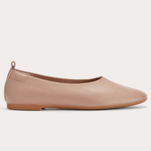 Everlane The Day Glove Flats Tan Nude Beige Leather 5.5 Ballet Flats Minimalist - Picture 4 of 8